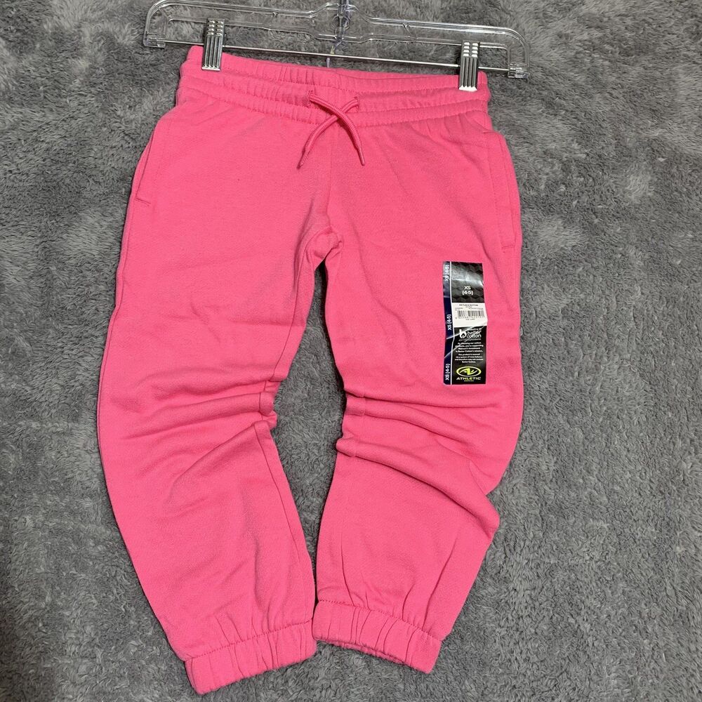 Girls Athletic Works Loose Pants Polyester Joggers Pink Various Sizes
